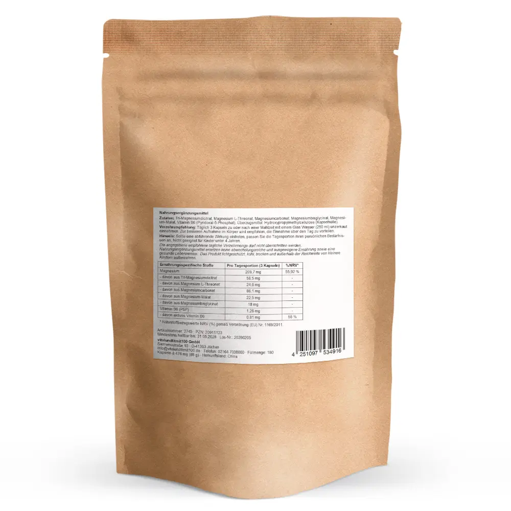 Detailansicht der Magnesium 5 Komplex Verpackung
