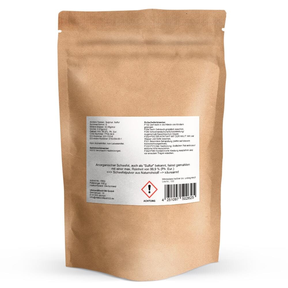 Anorganischer Schwefel 99,9 % Ph. Eur. fein gemahlen 500 g
