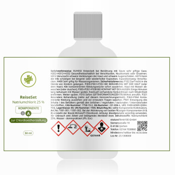 ReiseSet [50 ml Set] Braunglas Salzsäure 4 %