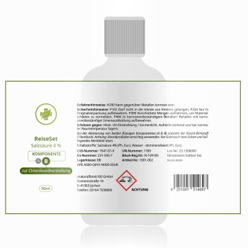 ReiseSet [50 ml Set] Braunglas Salzsäure 4 %