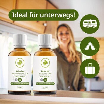 ReiseSet [50 ml Set] Braunglas Salzsäure 4 %