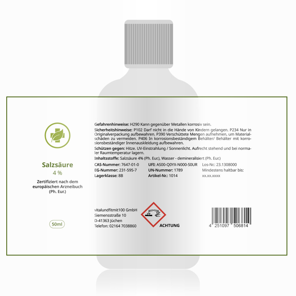 4 % Salzsäure-Lösung