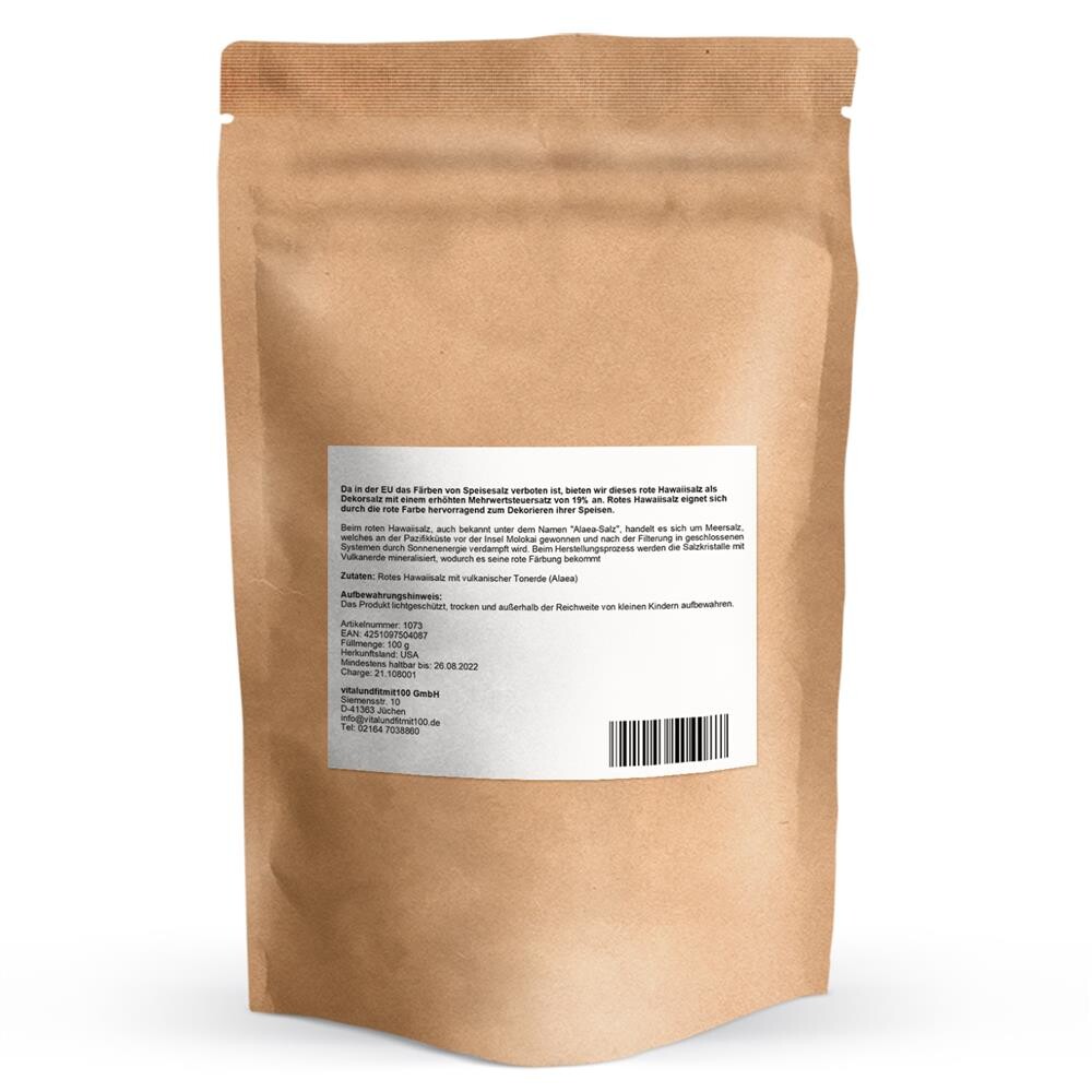 Hawaiisalz Alaea Rot Gold (Dekorsalz) 100 g