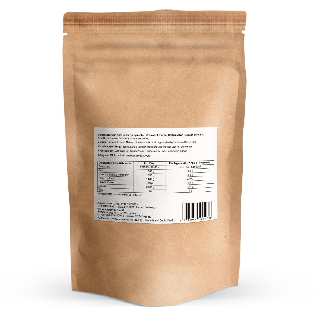 Ziegenkolostrum Kapseln (38 % IGG) 100 Stück