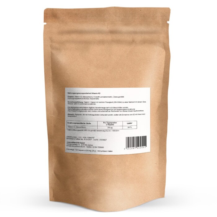 Vitamin K2 Kapseln (MK7 all-trans) 100 Stück