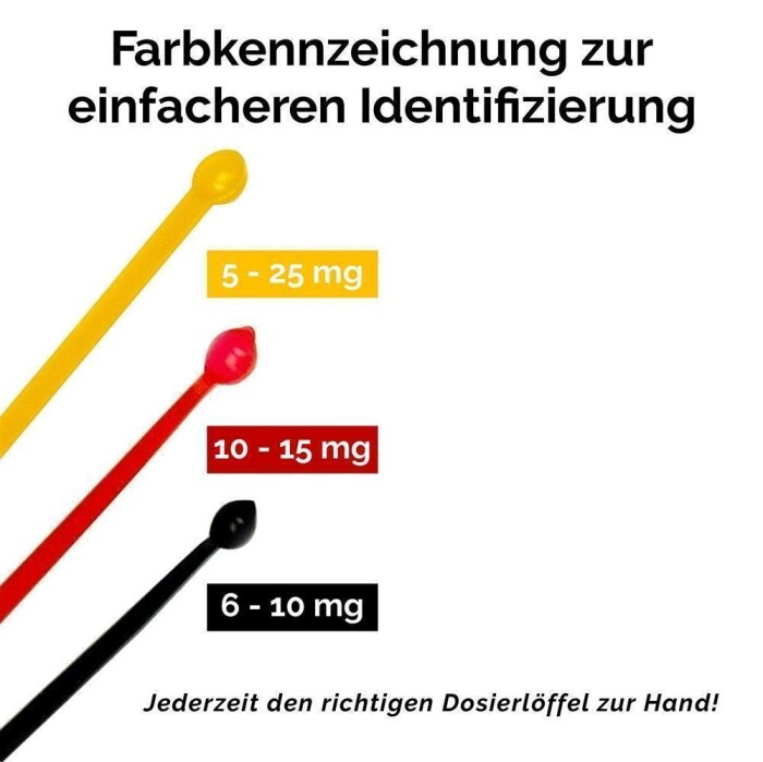 Mikro Dosierlöffel orange 5 - 25 mg, antistatisch, BPA-frei