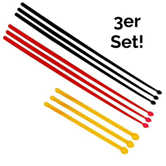 3er Set Dosierlöffel schwarz, rot, orange (je 3 Dosierlöffel)