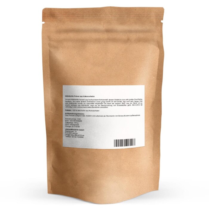 Aktivkohle Pulver aus Kokosschalen 100 g