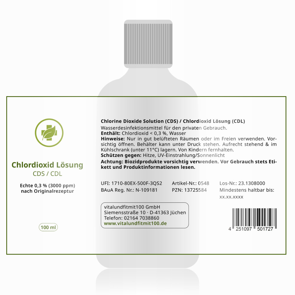 CDS/CDL in pharmazeutischer Braunglasflasche