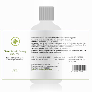 CDS/CDL in pharmazeutischer Braunglasflasche