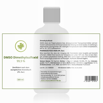 DMSO Dimethylsulfoxid 99,9 % (Ph. Eur.) in Braunglas 500ml