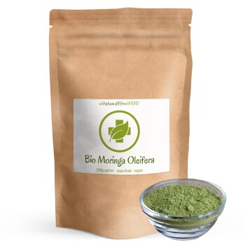 Bio Moringa Oleifera Wildwuchs Blattpulver feinst...