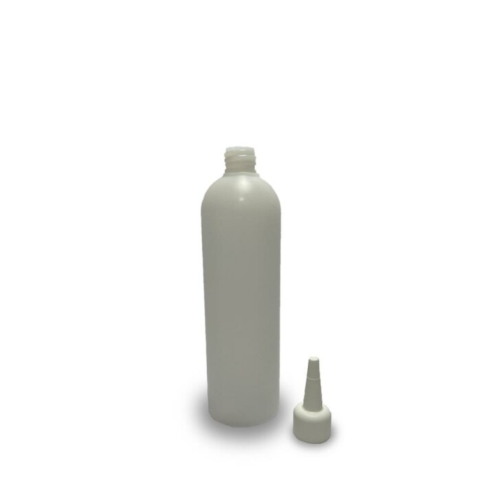 250 ml Leerflasche HDPE inkl. Tropferspitze weiß