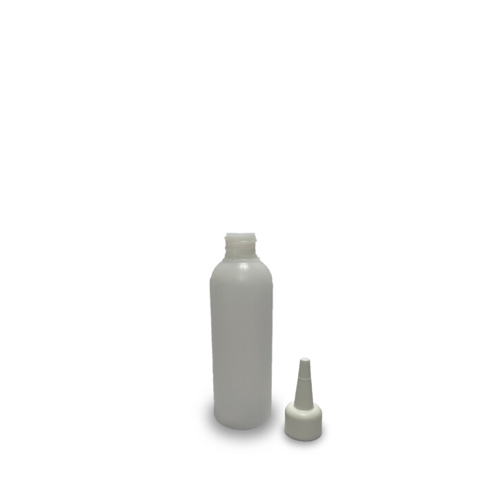 100 ml Leerflasche HDPE inkl. Tropferspitze weiß