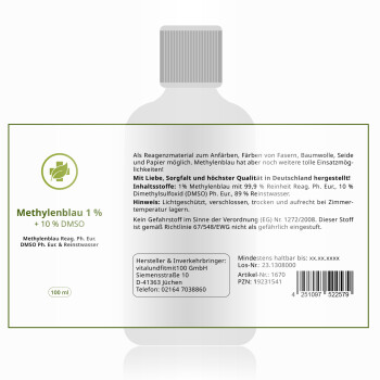 Methylenblau 1% in 10% DMSO-Lösung 100 ml