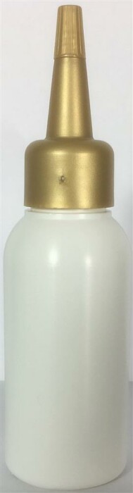 50 ml Leerflasche HDPE inkl. Tropferspitze gold