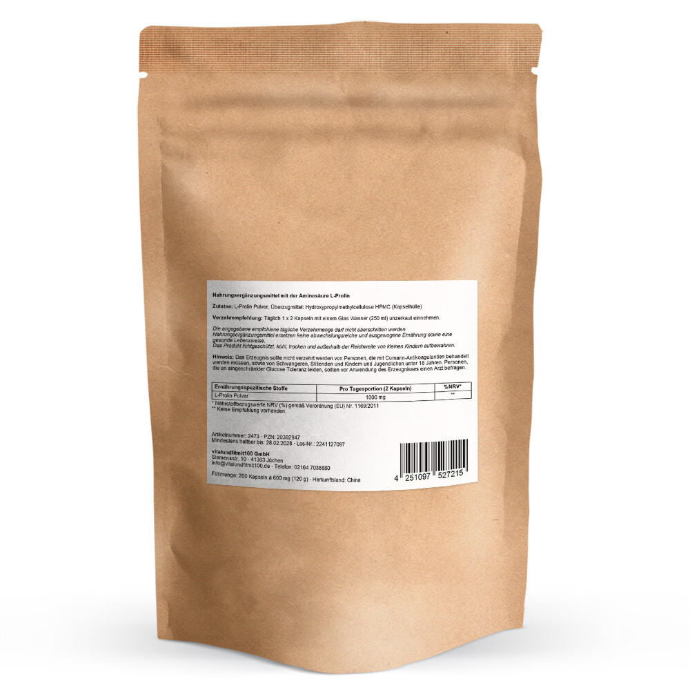 L-Prolin Kapseln 200 Stück