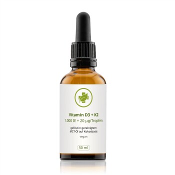Vitamin D3 + K2 MK-7 Tropfen VEGAN (25 µg + 20...