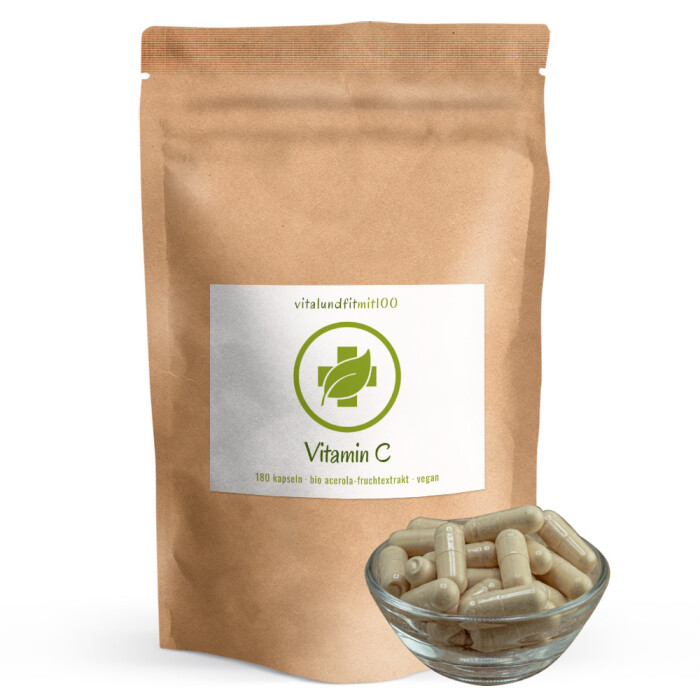 Natürliche Vitamin C Kapseln aus Bio Acerola...