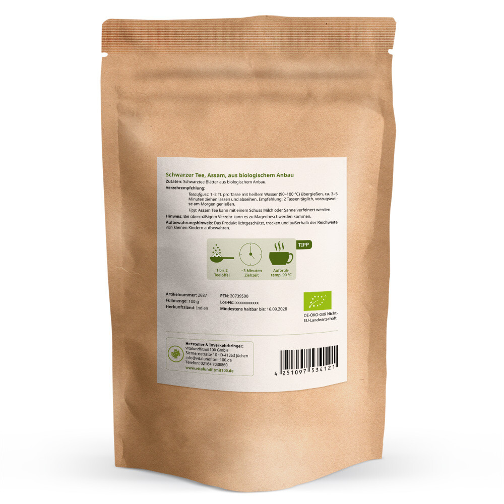 Bio Schwarzer Tee, Assam 100 g