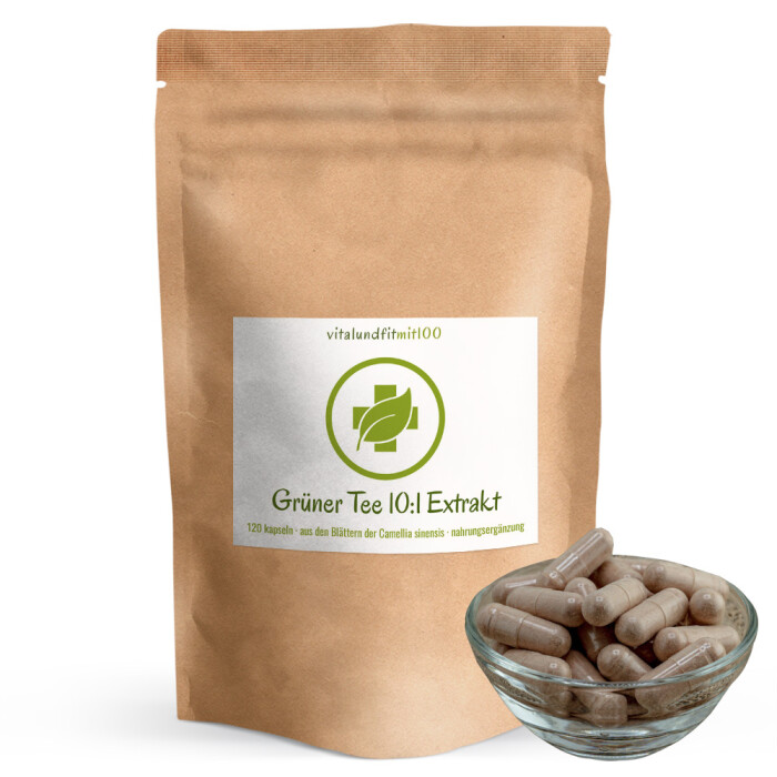 Grüner Tee 10:1 Extrakt Kapseln 120 Stück (mit...
