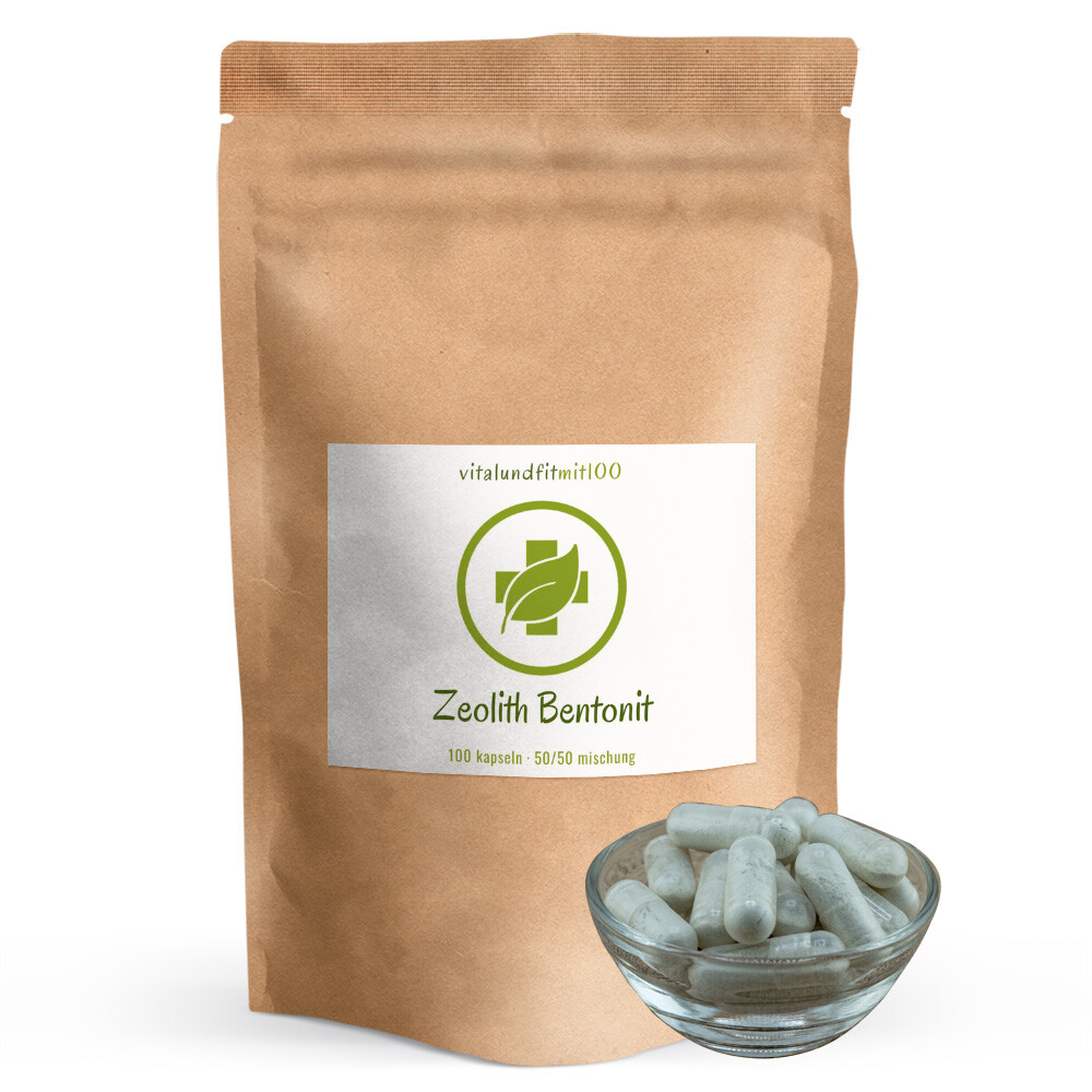 Zeolith-Bentonit Kapseln (50% Naturzeolith, 50% Bentonit) 100 Stück
