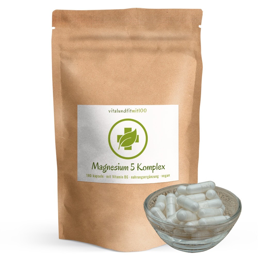Magnesium 5 Komplex mit Vitamin B6 Kapseln 180 Stück