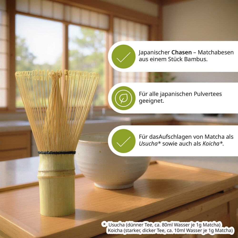 Matcha-Besen (Chasen) aus Bambus