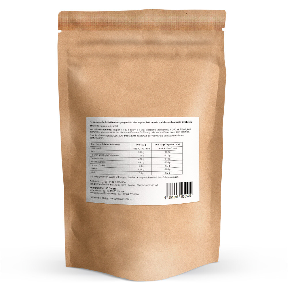 Reisprotein-Isolat Pulver 500 g