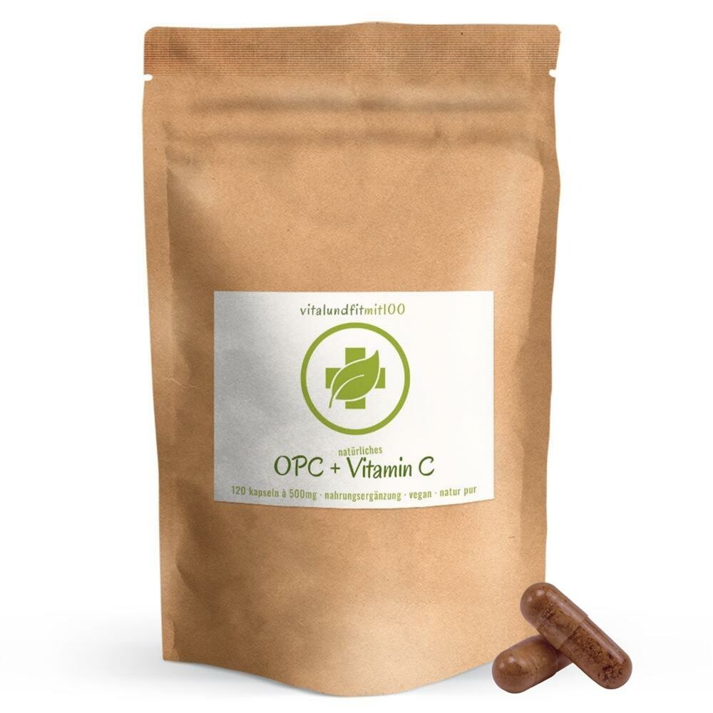 OPC Traubenkernextrakt hochdosiert mit Vitamin C aus Acerola Vegan 120 Kapseln 