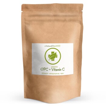 Traubenkernextrakt OPC + Natürliches Vitamin C Kapseln 120 Stück