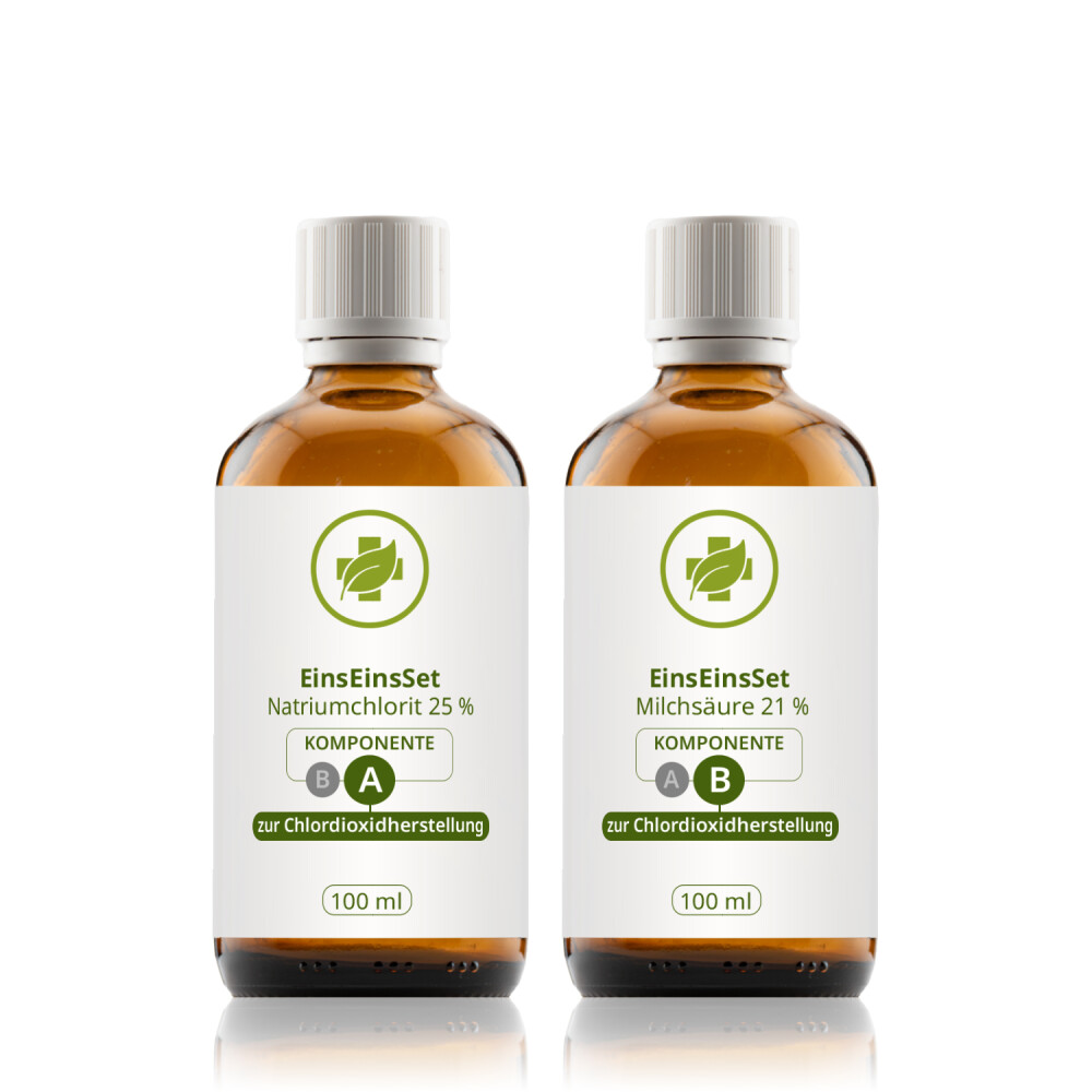 EinsEinsSet (Bestseller) [100 ml Set] Braunglas L(+)- Milchsäure 21 %