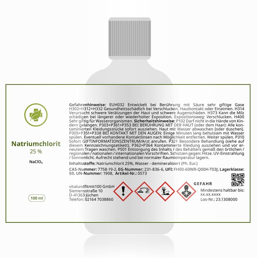 Hochwertiges Natriumchlorit 25 %