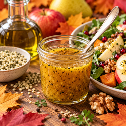 Herbstliches Dressing mit kaltgepresstem Hanföl
