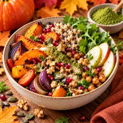 Herbstliche Bowl mit Ofengemüse